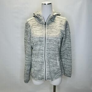 Kuhl Jacket Womens Medium Gray Full Zip Hooded Fleece Sweater Outdoors Pockets